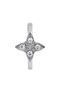 White gold diamond cross hoop earring 0.024 ct , J03912-01-H