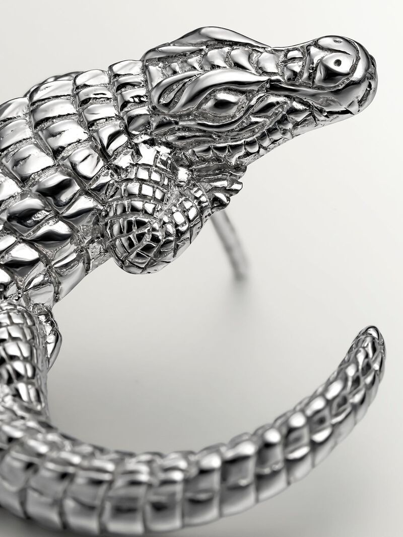 925 silver earrings shaped like crocodile image number 2