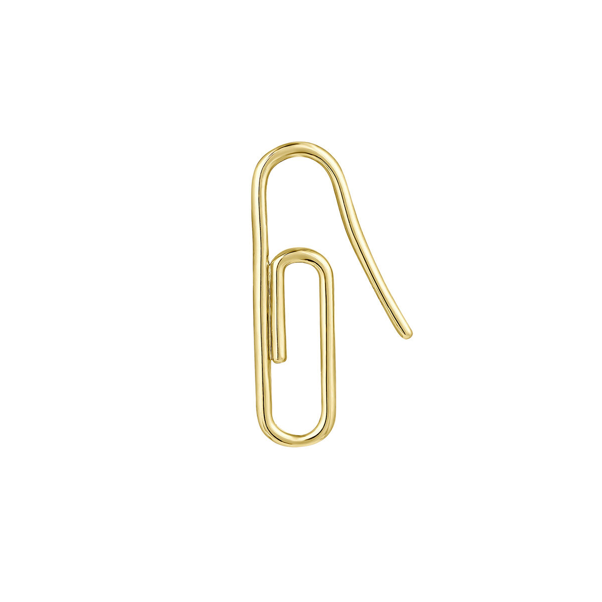 Gold paperclip earring, J05020-02-H, hi-res