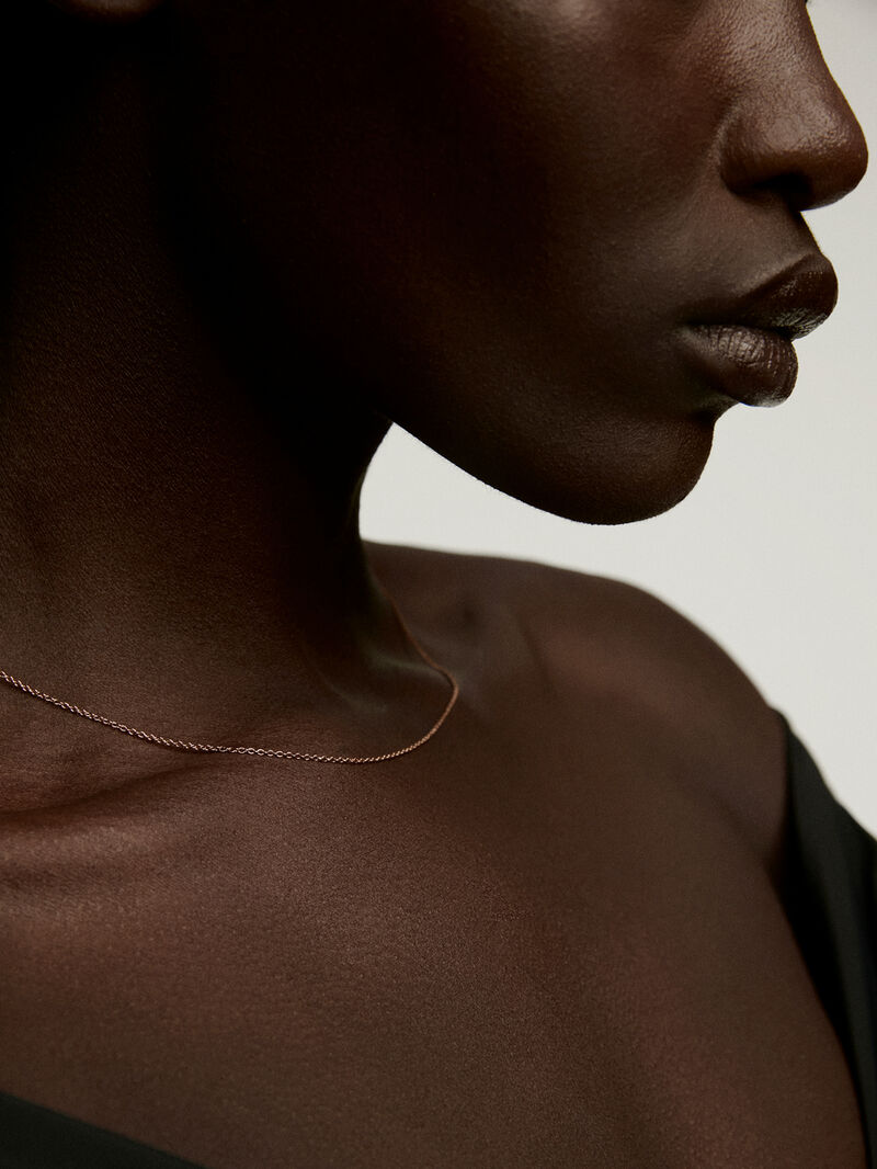 Simple 925 silver chain bathed in 18K rose gold image number 2