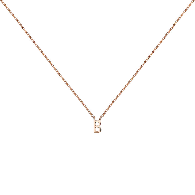Rose gold Initial B necklace , J04382-03-B, hi-res