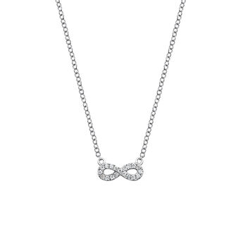 Infinity necklace diamonds 0.05 ct , J03025-01,hi-res