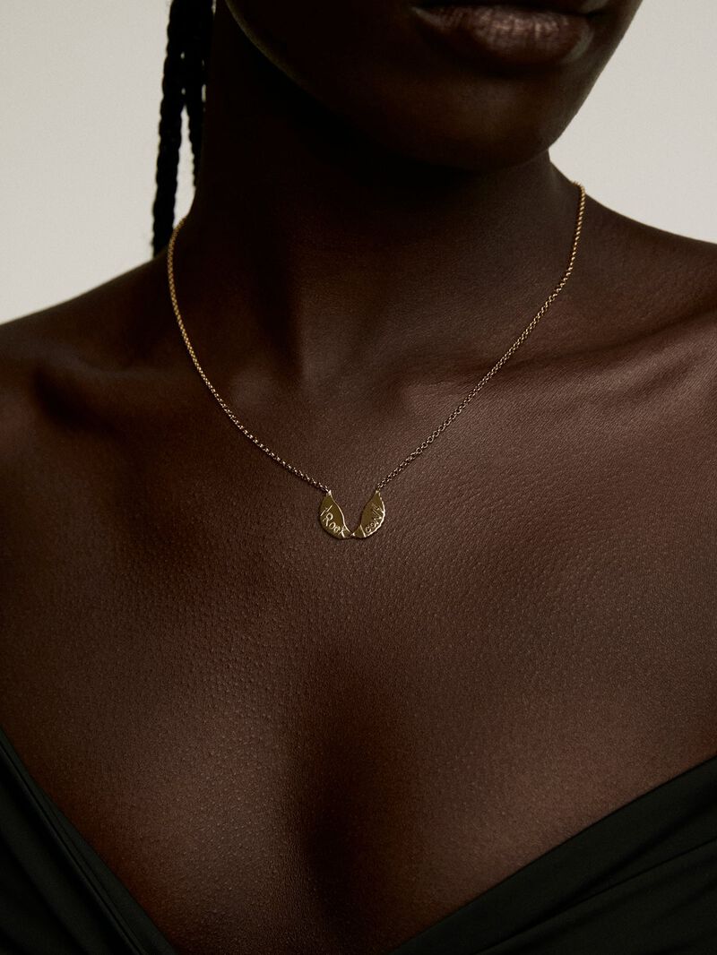 925 silver pendant bathed in 18K yellow gold with wings image number 1
