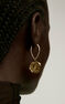 Gold-plated silver L initial medallion charm  , J04641-02-L