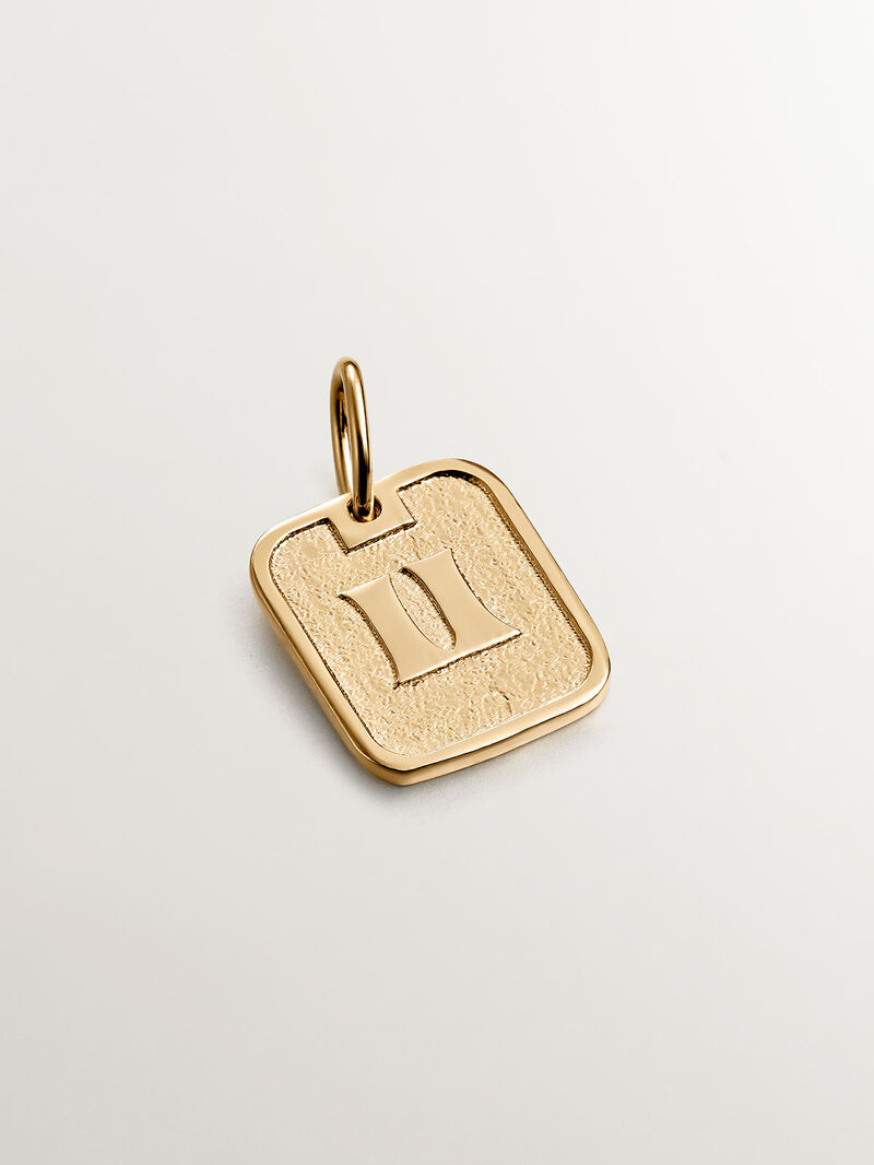 925 silver charm bathed in 18k yellow gold with number 2 image number 0