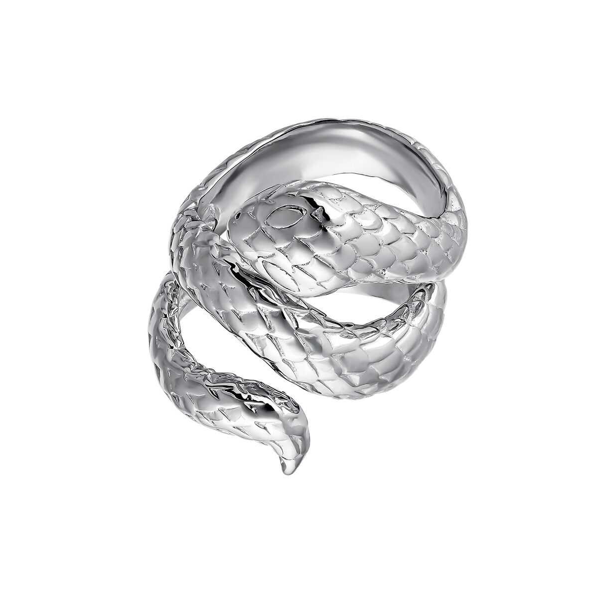 Anillo ancho serpiente de plata, J00305-01, hi-res