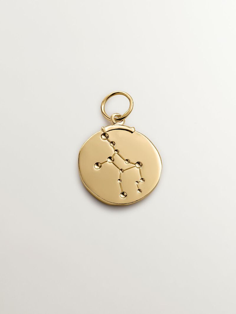925 Silver Virgo Charm bathed in 18K Yellow Gold image number 2