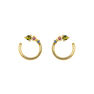 Small curve gold plated with stones hoop earrings, J04154-02-GTPTBS