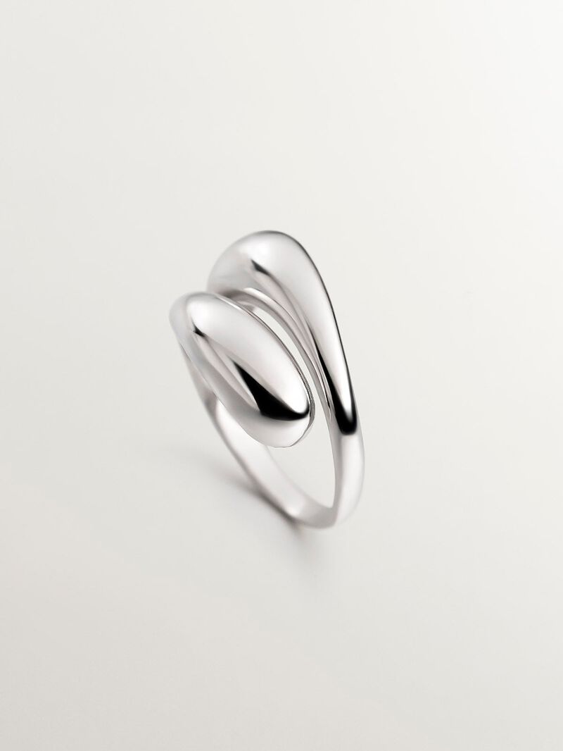 You and Me ring made of 925 silver with a domed spiral shape. image number 4