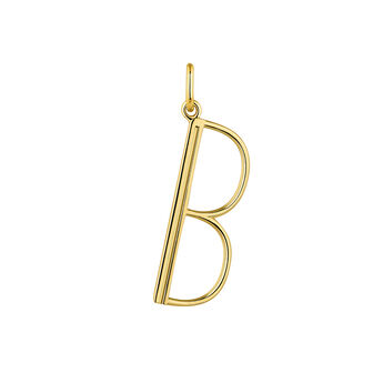 Large gold-plated silver B initial charm , J04642-02-B, hi-res