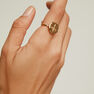 Large gold plated medal ring , J04261-02