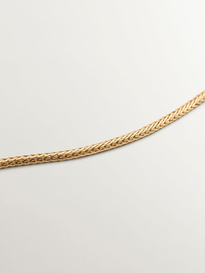 Large circular pendant made of 925 silver, bathed in 18K yellow gold with relief. image number 3