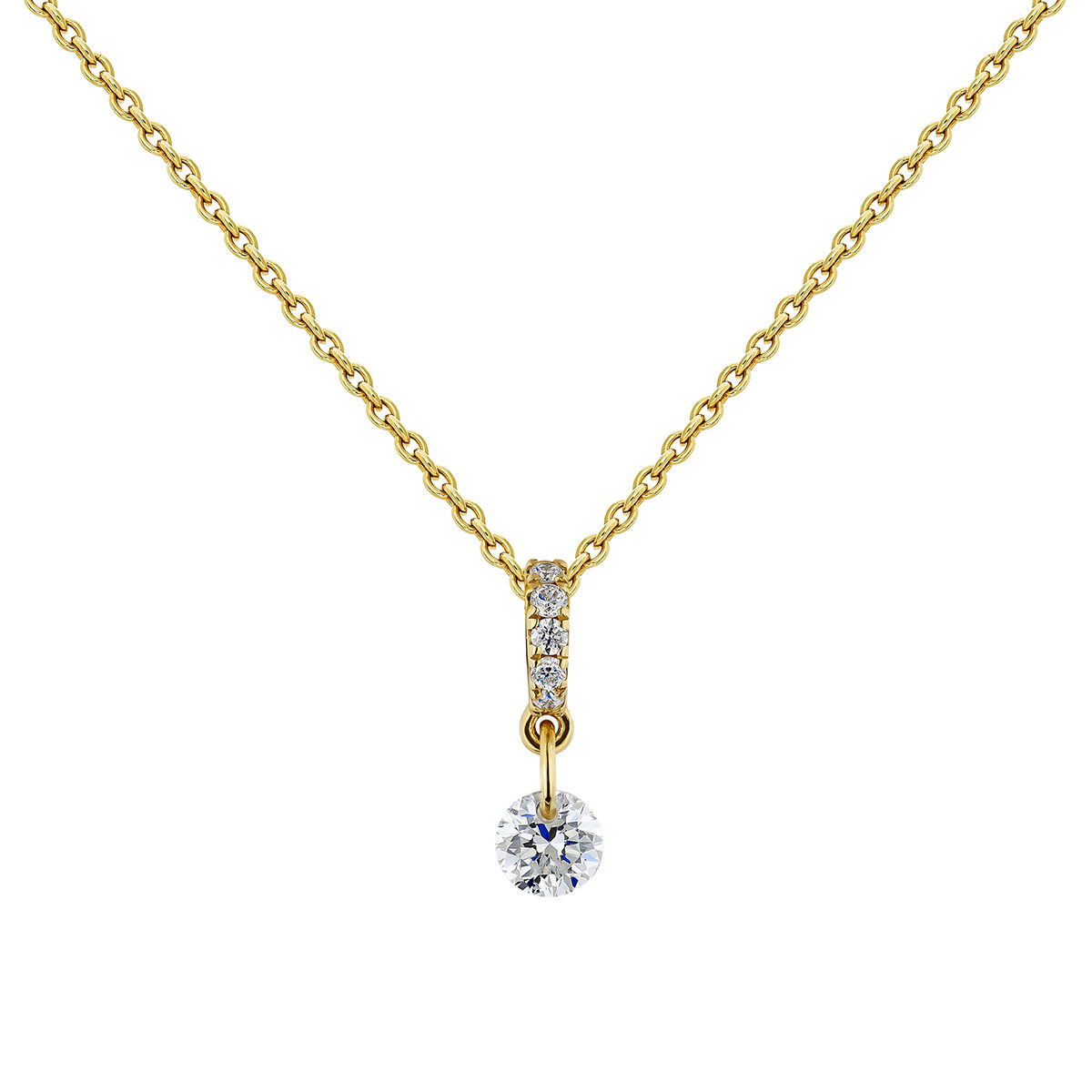 Gold diamonds necklace , J04431-02, mainproduct