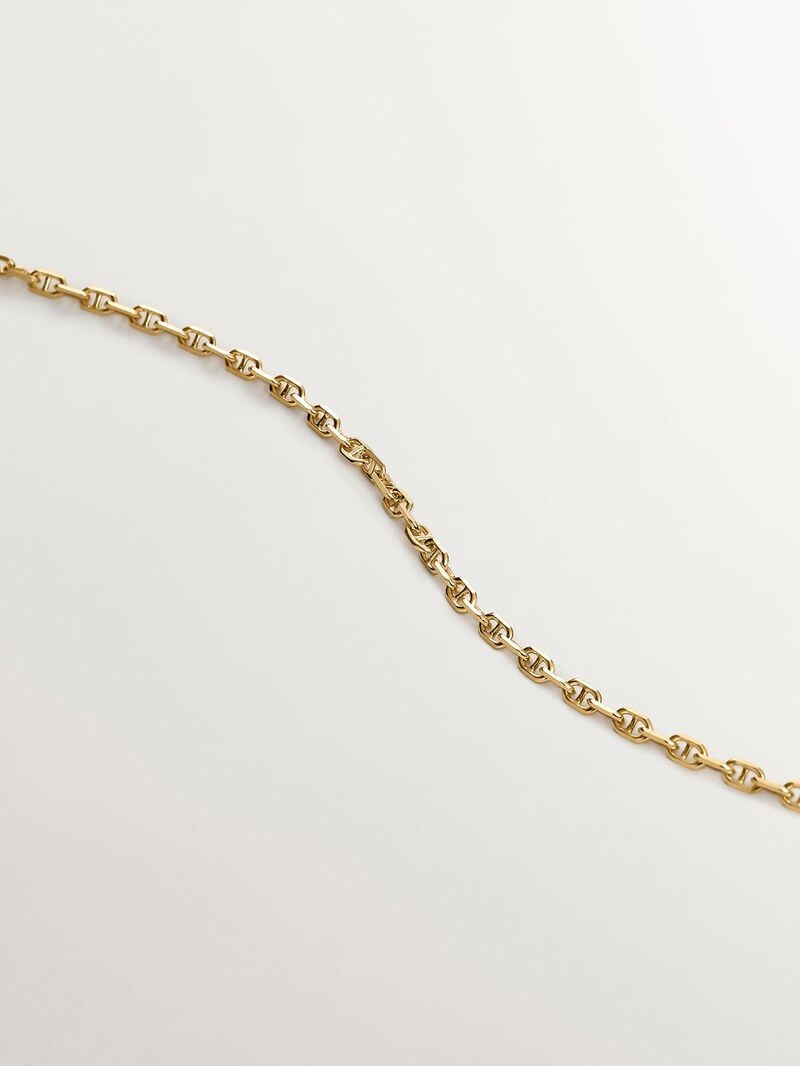 925 Silver link bracelet bathed in 18K yellow gold image number 2