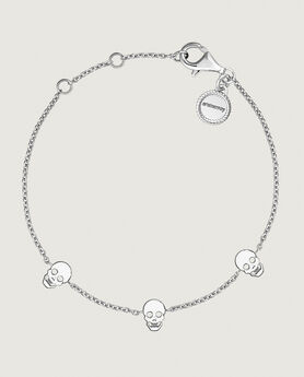 Silver bracelet with skulls , J03942-01,hi-res