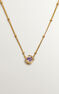 Colgante de plata bañada en oro amarillo de 18kt con piedra amatista morada, J05299-02-PAM