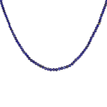 Collar de plata bañada en oro amarillo de 18kt con bolitas de piedras lapislázuli azules, J04879-02-LP, mainproduct