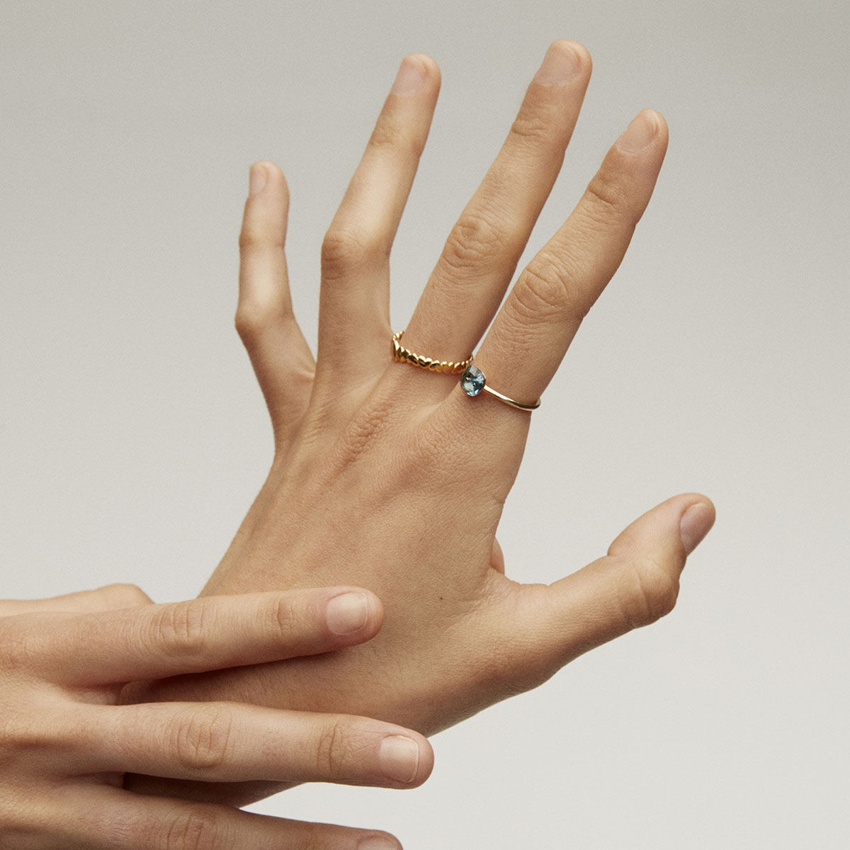 Gold-plated silver hearts ring , J04849-02, hi-res