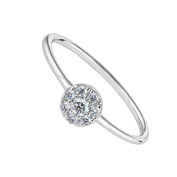 Solitaire diamond rosette ring 0.14 ct white gold , J04203-01-14,hi-res