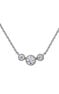 9kt white gold three diamond necklace , J04503-01