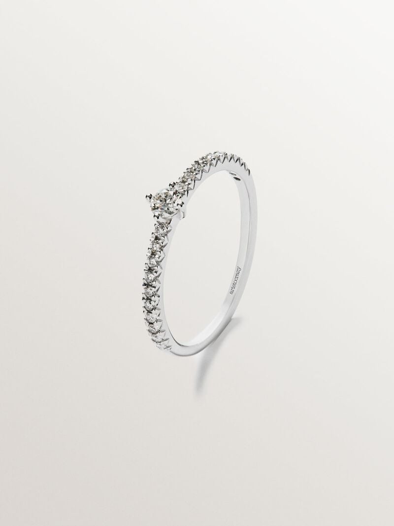 18K white gold ring with diamonds image number 0