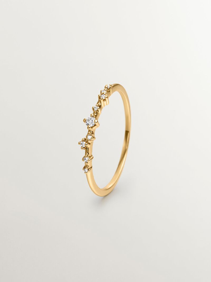 18K Yellow Gold Ring with Diamonds image number 2