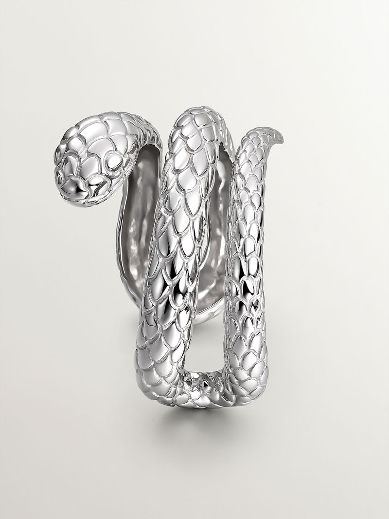 925 Silver rigid bracelet in the shape of a snake image number 4