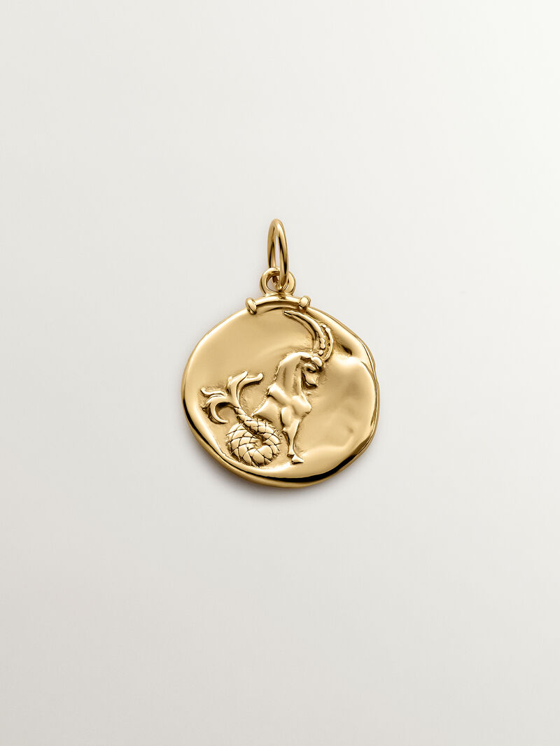 Capricorn Charm made of 925 silver, coated in 18K yellow gold image number 0