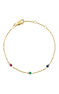 Bracelet en or jaune 9 K avec des pierres multicolores et des diamants , J04986-02-RU-EM-BS