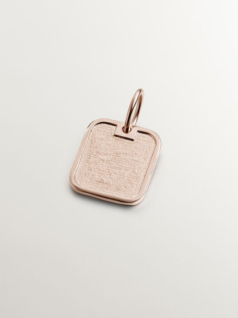 925 silver charm bathed in 18k rose gold with number 8 image number 2
