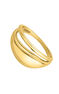 Double convex 18kt yellow gold-plated silver ring, J05224-02