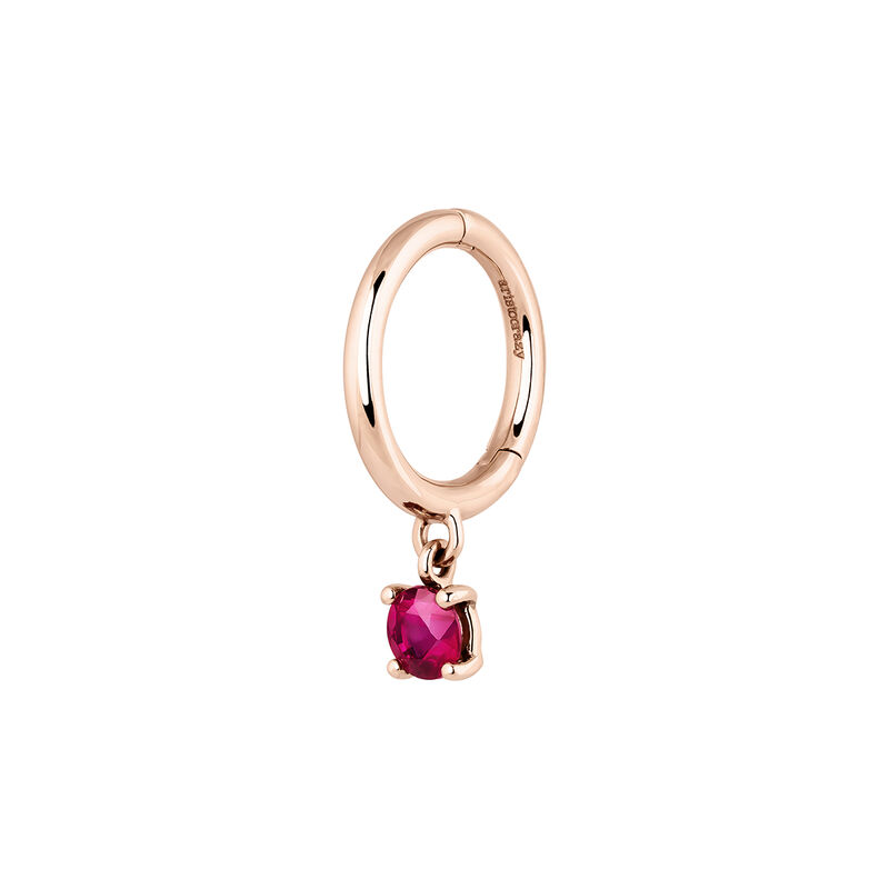 Hoop earring rubi rose gold , J04074-03-RU-H, hi-res