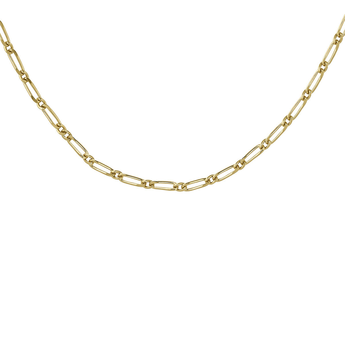Thin chain with different links in 9k yellow gold, J05329-02, hi-res