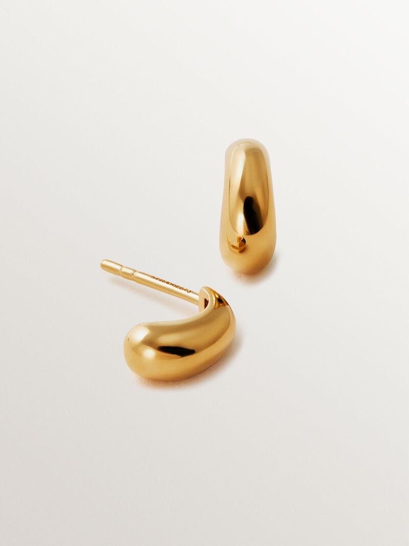 18K yellow gold plated 925 silver hoop earrings image number 2