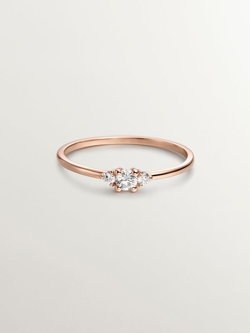 18K Rose Gold Ring with Diamonds image number 2