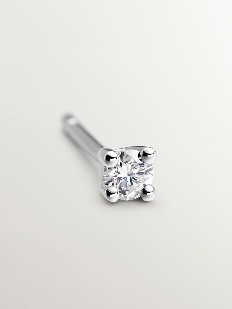 18K white gold single earring with diamond image number 2