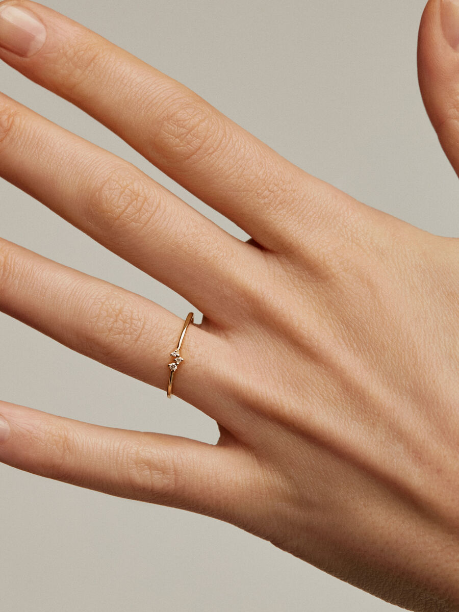 9kt yellow gold triple ring with 0.027ct diamonds , J04953-02, hi-res
