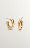 Small gold plated silver oval hoop earrings, J00799-02