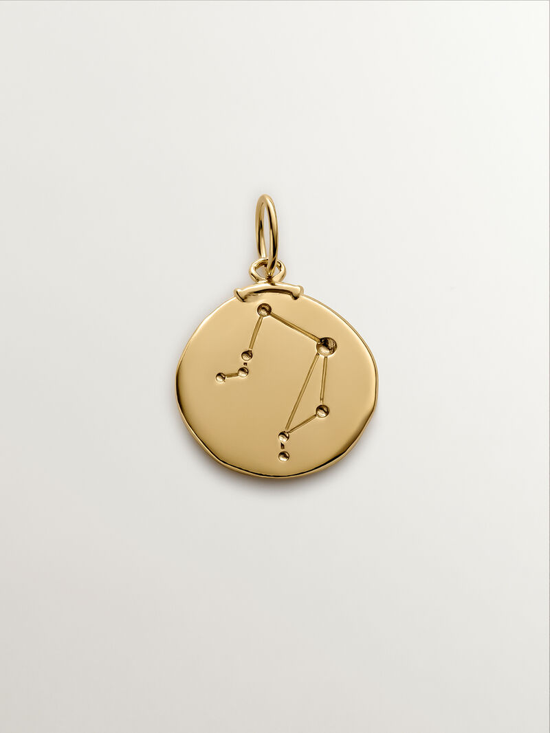 925 Silver Libra Charm bathed in 18K yellow gold image number 2