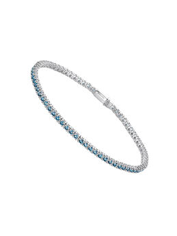 Silver RIVIERE bracelet with London blue topaz, J05548-01-LB,hi-res