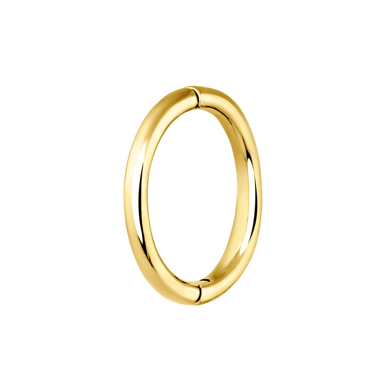 Large gold hoop earring piercing, J03844-02-H, hi-res