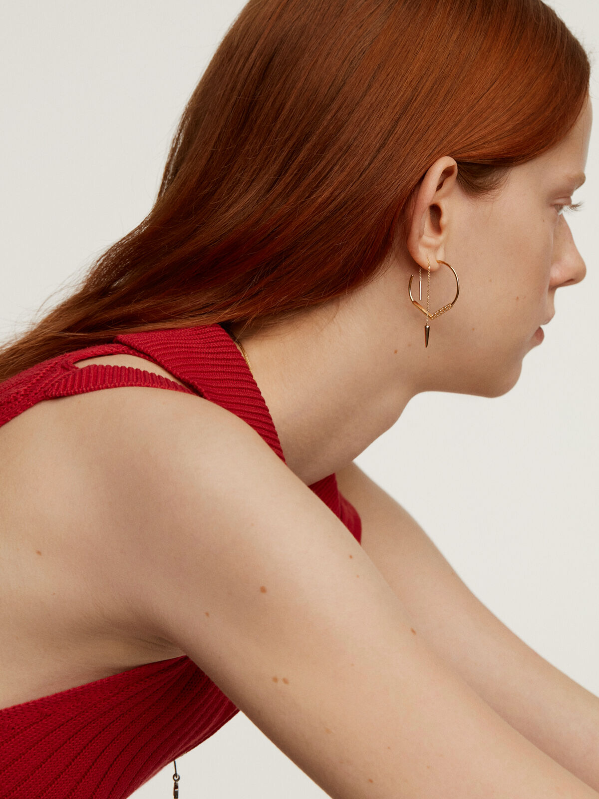 Large hoop earrings made of 925 silver coated in 18K yellow gold