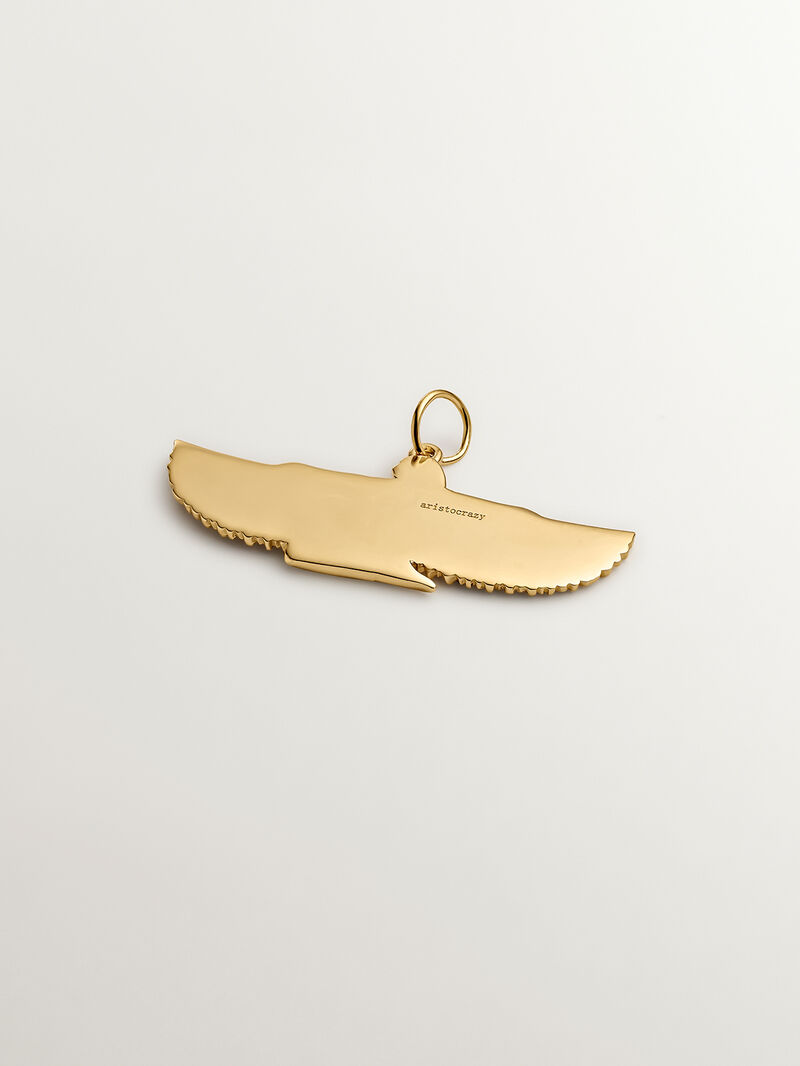 925 silver charm coated in 18K yellow gold with winged goddess image number 2