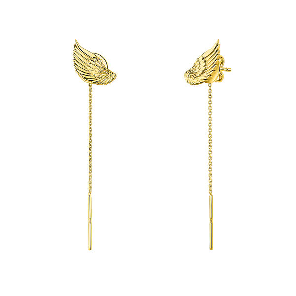Gold wing earrings , J04301-02,hi-res