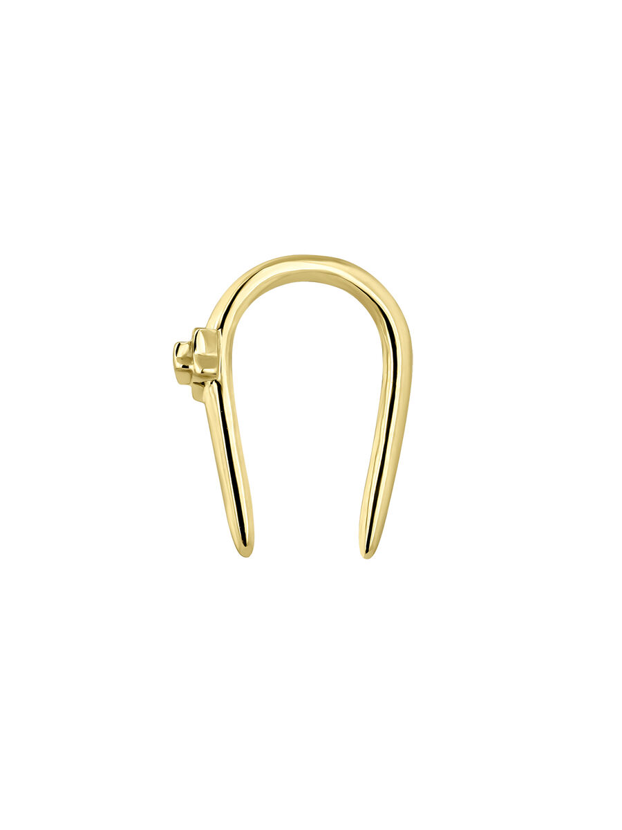 Horseshoe piercing in 9k yellow gold with star, J05171-02-H, hi-res
