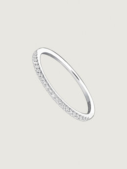 Alianza de compromiso de oro blanco de 18kt con diamantes de 0,09cts , J03938-01-09,hi-res