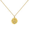 Gold plated coin number 7 pendant , J03588-02-WT