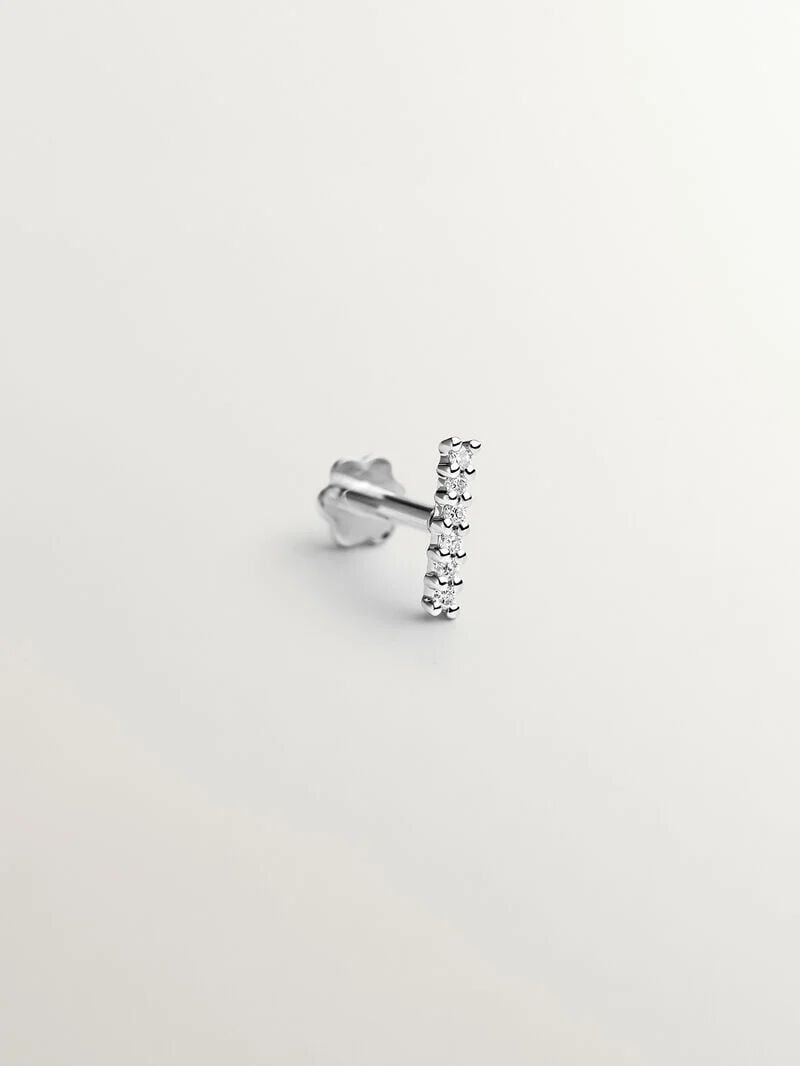 18K white gold piercing with diamonds image number 2