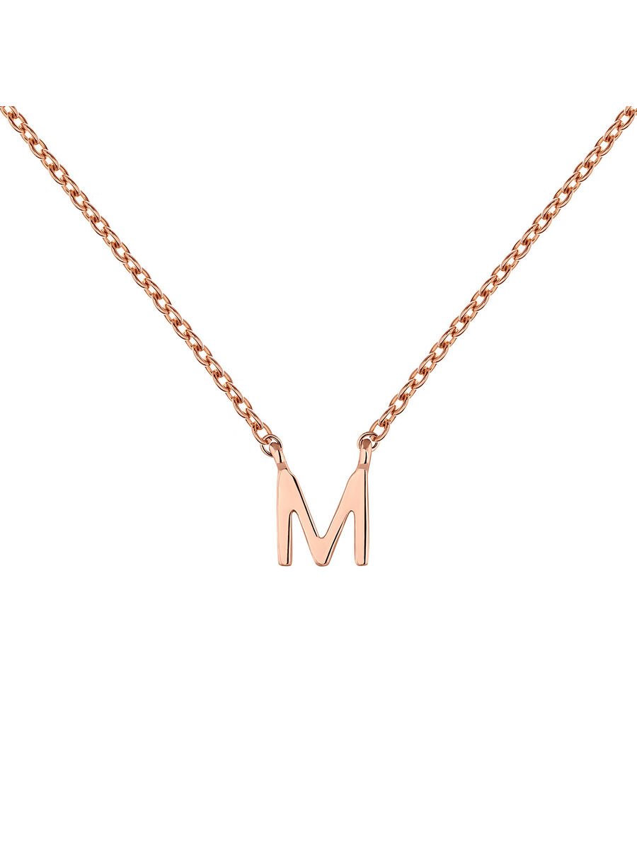 Collier initiale M or rose , J04382-03-M, mainproduct