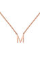 Collier initiale M or rose , J04382-03-M